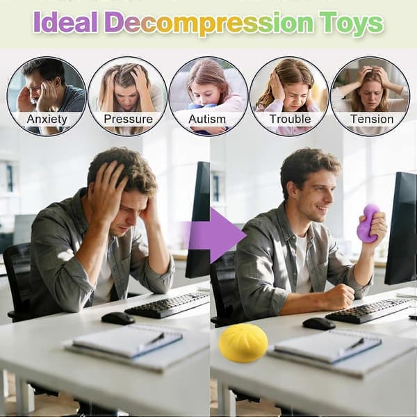 Squishy Dumpling Sensoriska Leksaker Mysterium Dumpling Squishy Stressavlastning Fidget Påskpresenter för Barn & Vuxna Ångestlindring Kläm Purple