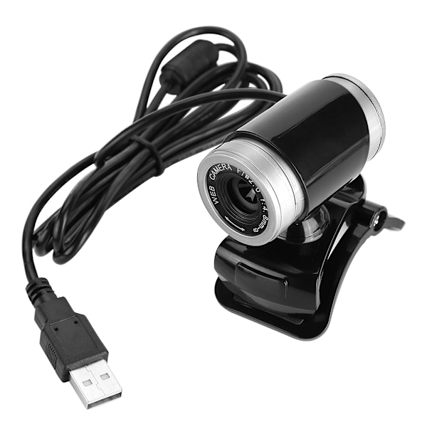 Clip On 360 Graders USB 0.3 Megapixel HD Webbkamera med Mikrofon Svart+Silver