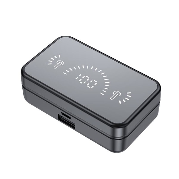 Speglande Bluetooth 5.2 Trådlösa Hörlurar med LED Stereo Sport Öronproppar Vattentäta Mini Binaurala Hörlurar
