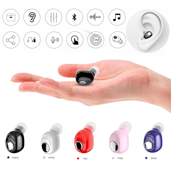 Mini Bluetooth Hörlur Minsta Trådlösa Osynliga Hörluren