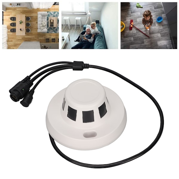 Rökdetektorkamera 1080P Fjärråtkomst via Internet Mini Övervakningskamera med Wifi-signal för Hemlager
