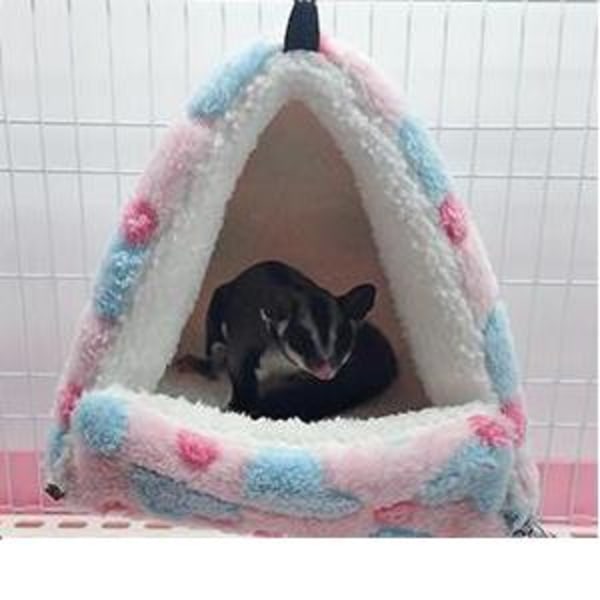 Sovende gnagerpelsj lite hus hamster hengekøye leketøy seng hytte for marsvin kanin chinchilla ilder, rosa S