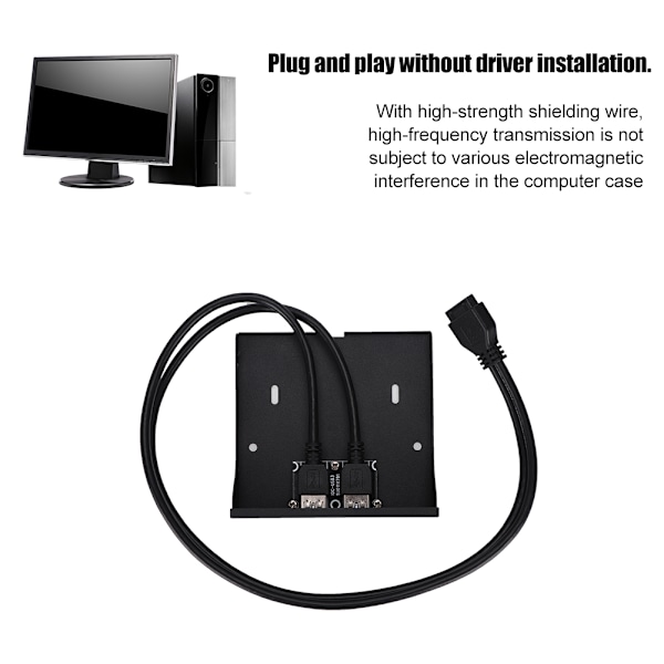20-Pin Dubbel USB 3.0 HUB Floppy Bay Frontpanel Fäste Expansionsadapter