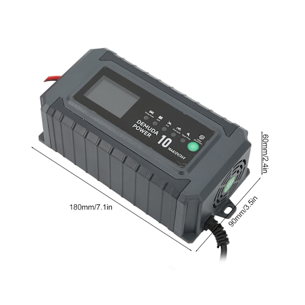 Smart Batterilader Fuldt Automatisk Intelligent Batterilader Vedligeholdelse til 12V 24V EU Stik 220V