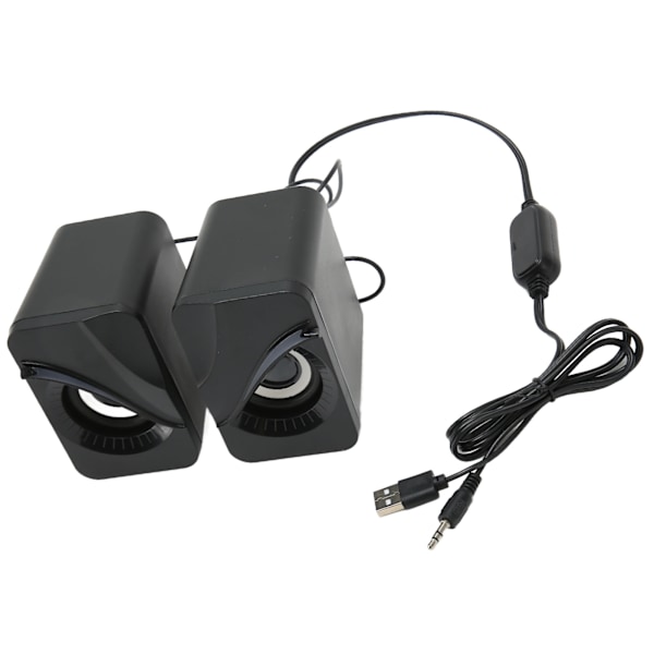 Datorhögtalare USB-driven Trådbunden Volymkontroll Mini Skrivbordshögtalare med RGB-ljus för Hemarbete