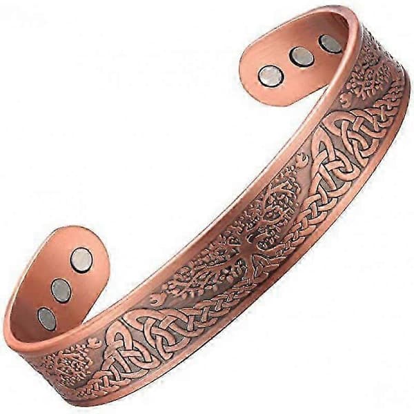 Magnetisk helsearmbånd for menn og kvinner, 6 magneter, solid kobbermansjettarmbånd [TT]