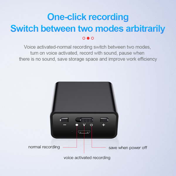 Mini Digital Röstinspelare Stark Magnetisk Adsorption AI Intelligent HD Brusreducering Röstaktiverad Inspelare Neutral Engelska 4GB