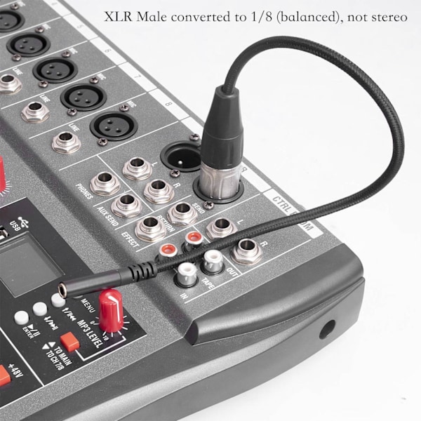 1/8 tum till XLR Hona Kabel Balanserad 3.5mm Hona Stereo Mini Jack till XLR Hona Adapter Kabel Mikrofon Ljudkabel