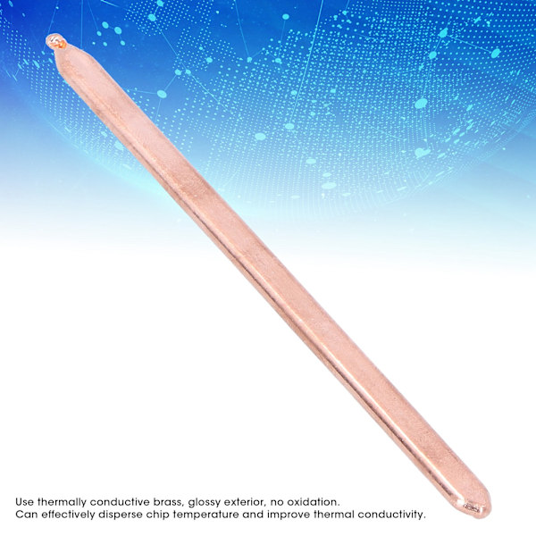 Platt Värmeledningsrör Mässing Värmeledande Mässingsrör för Dator Laptop Tillbehör 130mm