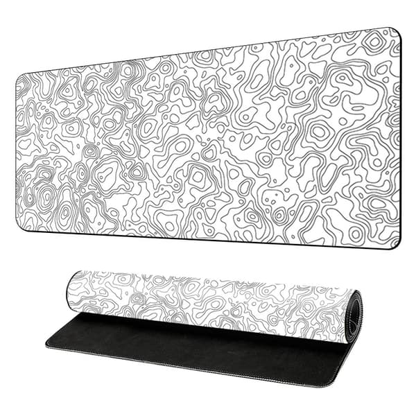 Kunstnerisk musematte med blomstermotiv Hvit L Hvit White L