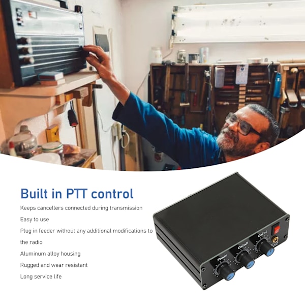 QRM Eliminator Box 3P X Fas 1.8‑30 MHz HF-band PTT-kontroll Aluminiumlegering Justerbar Signalutsläckare med Ratt