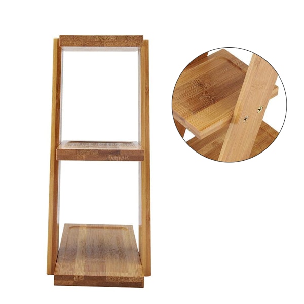 3 Tiers Bamboo Desktop Potted Plant Flower Holder Storage Rack Shelf