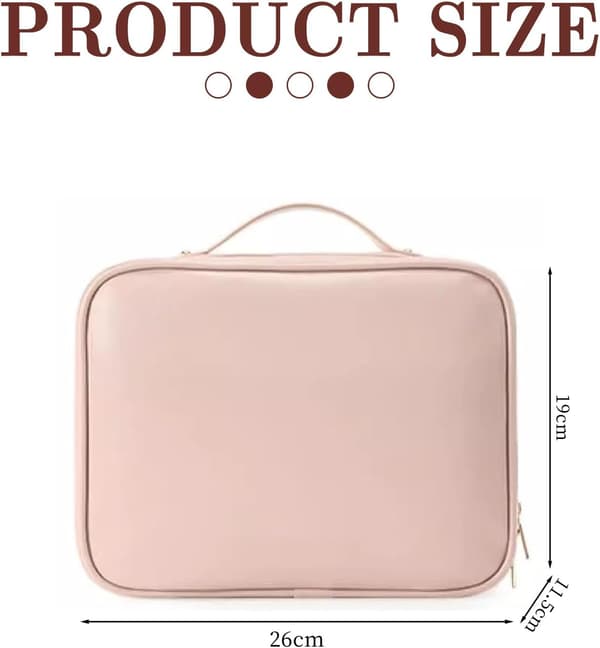 Travel Makeup Bag, Multi Compartment Makeup Organizer, Toiletry Bag, Pink PINK