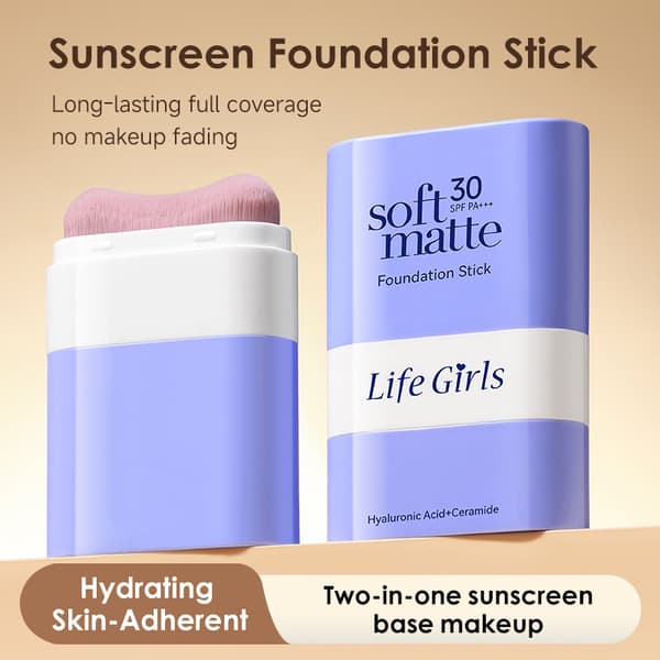 Softmatte Foundation Stick Concealer Dobbeltsidig Foundation Cream 02# Naturlig