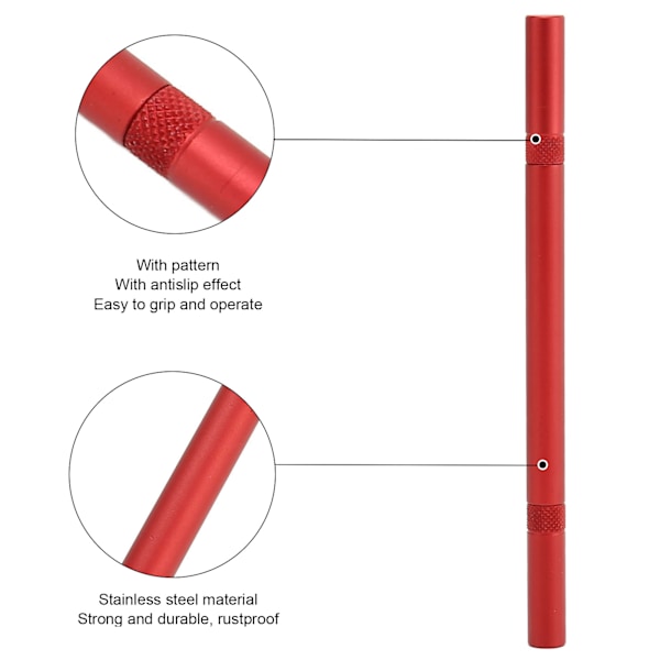 Dobbelhodet fjærstangverktøy Rød sylinder Profesjonelt rustfritt stål Urbåndsfjerningsverktøy Urbåndsstifter