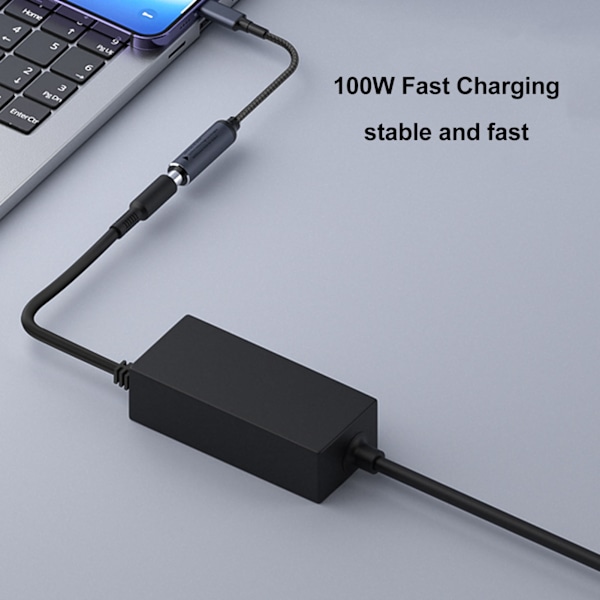 DC 5.5mmx2.1mm Hona Ingång till Typ C Hane PD Laddningskabel 100W DC5521 till USB C Kabel med PD Automatisk Identifieringschip