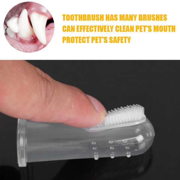 Lemmikkieläinten hammasharja Kissan lemmikkisormen hammasharja Silikoni Pehmeä nalleharja hampaiden puhdistustyökalu
