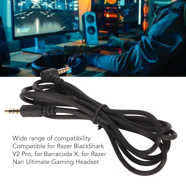 Ersättningsljudkabel Professionell 3,5 mm headsetförlängningskabel för Razer BlackShark V2 Pro, för Barracuda X, för Razer Nari Ultimate Gaming Headset