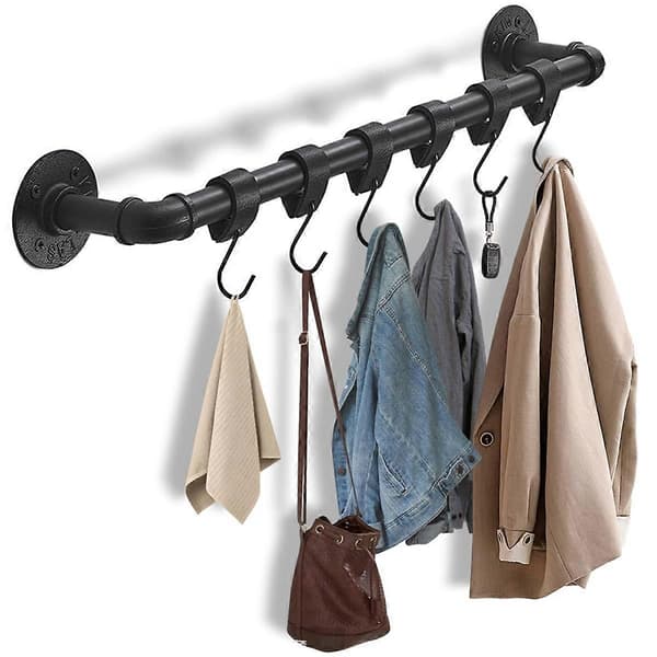 S-hooks, 10-pack S-hooks with leather loop, Hooks for clothes rail, Window hooks for hanging, Coat[TT]