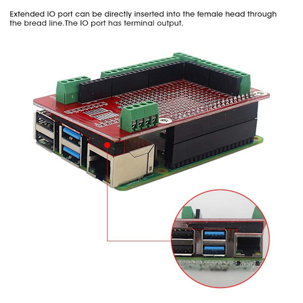 Multifunktionell expansionskortmodul för Raspberry Pi 4:e generationens prototyp