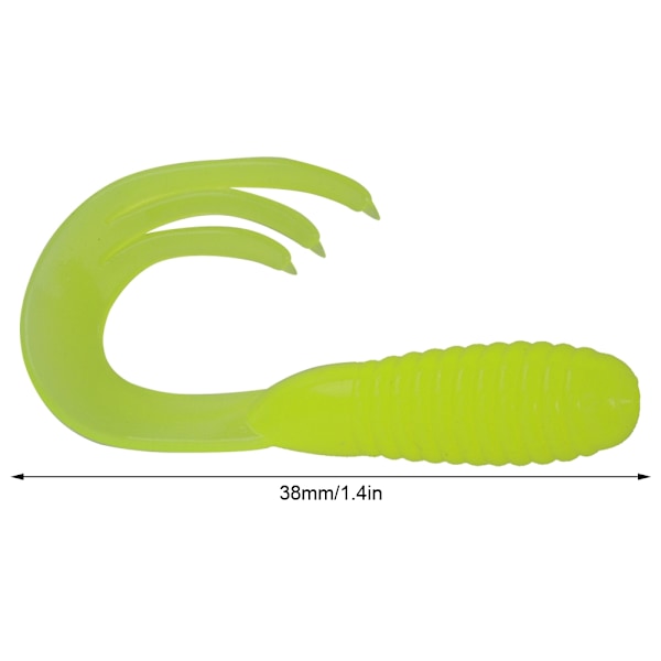 50 st fiske jiggbeten konstgjorda fiskedrag livfulla mjuka svansbeten 38 mm 0,7 g fluorescerande gul