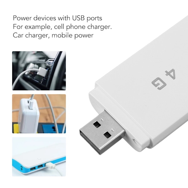 4G LTE USB Portabel WiFi Router Stödjer 10 Enheter WPA WPA2 WiFi Kryptering USB Portabel WiFi Hotspot med SIM-kortplats Vit
