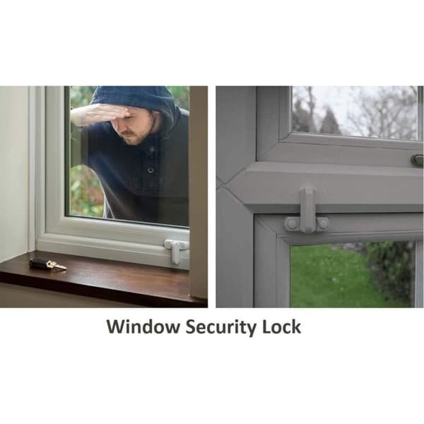 4-pack Zinc Alloy Window Locks - White Finish - Security for PVC Doors and Windows - Installation