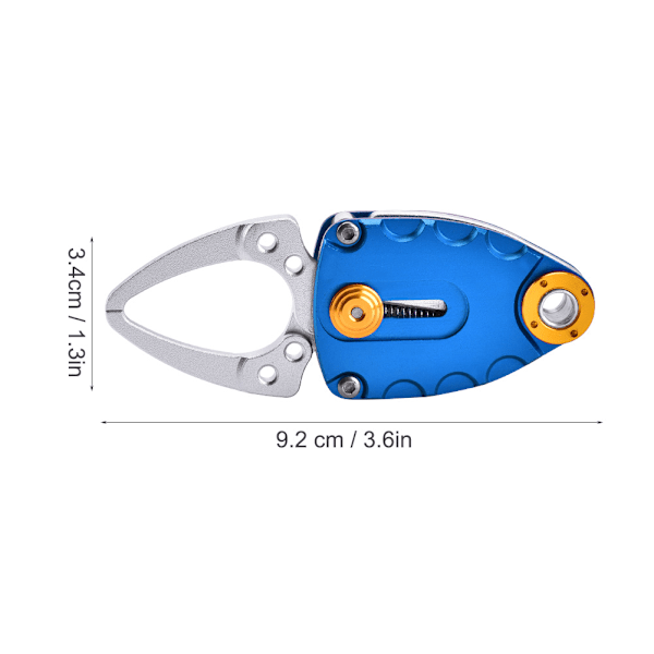 Mini Metall Fisk Läppgrepp Grippare Kroppsklämma Fiske Gripverktyg Tillbehör (Blå)