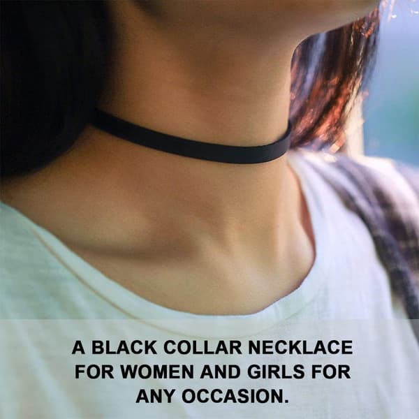 Fløjlshalskæde Sort Choker til Kvinder Piger, 2 Stykker