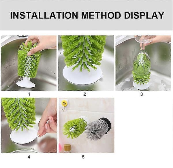 Turtle brush with suction cup for cleaning turtle shells and removing algae in the aquarium [DB][TT] green 1pc
