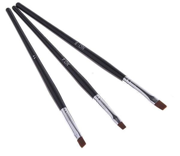 3 st Akryl/UV Borstar naglar Black black