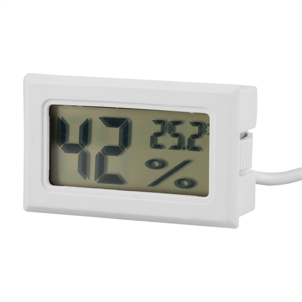 LCD digital temperatur fuktighetsdisplay termometer Hygrometer med extern sond för reptiler