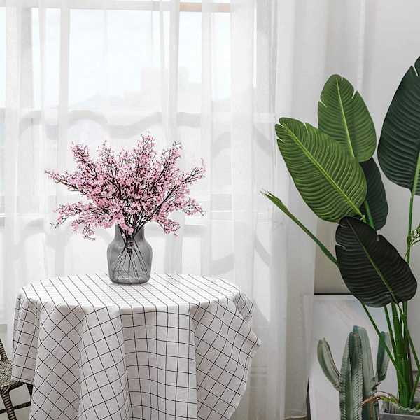 6 Stk Efterår Faux Blomster Falske Babys Breath Blomst Bulk Kunstig Gypsophila Buket Silke Blomsterarrangementer Centerpieces for Home Køkken Soveværelse Pink