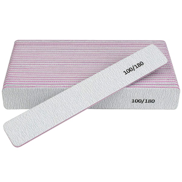 Rektangulär Nagelbuffer Kit, 12 st Dubbelsidiga 100/180 Grit Verktyg För Manikyr Och Pedikyr, Premium Tejp Och Smärgelpapp Material