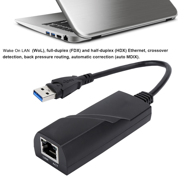 RJ45 Ethernet Nätverks LAN Adapter Snabb Datortillbehör för PC USB 3.0 till 10/100/1000 Mbps