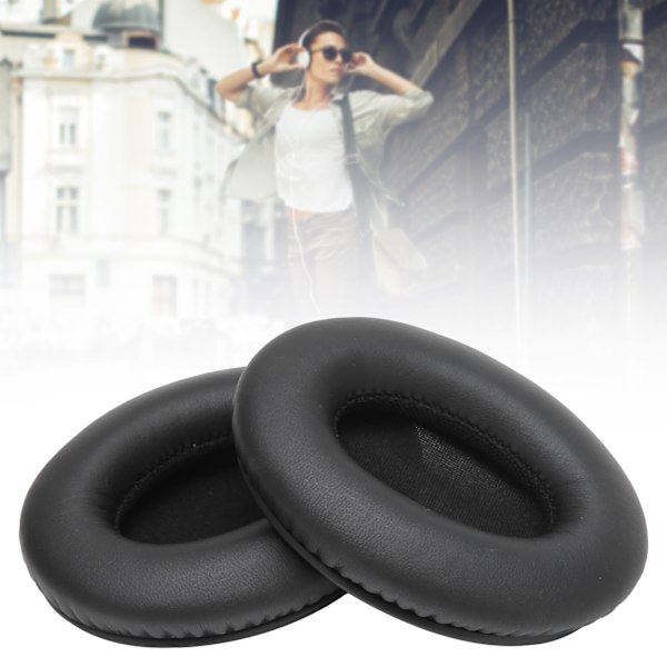 2 st Öronkuddar Ersättningskuddar Hörlurstillbehör för Monster Studio Headset Svart