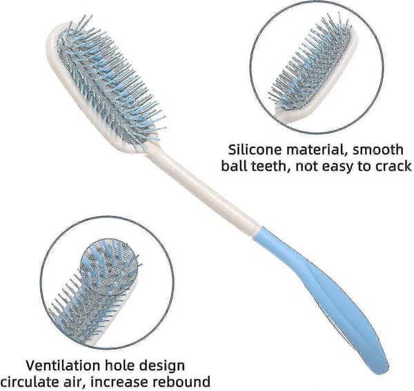 Long Handle Comb And Hair Brush Set Suitable For Elderly And Disabled People With Inconvenient Upper Limb Activities (2 Pcs)