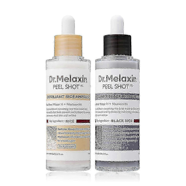2 STK. PEEL SHOT GLOW EXFOLIERENDE RISAMPUL (HVIDE RIS/SORTE RIS)[TT]