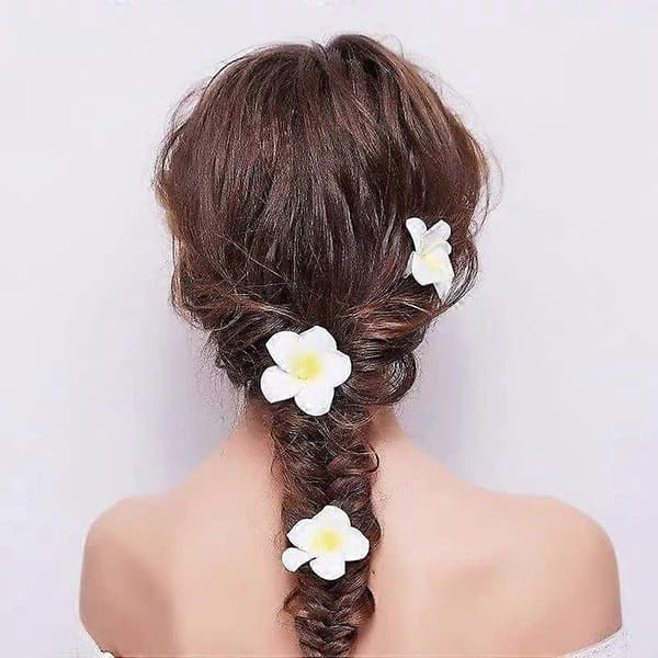 12 stk Plumeria Hårspenner Boho Hawaiisk Skum Blomst Hårtilbehør til Strandbryllupsfest[TT]