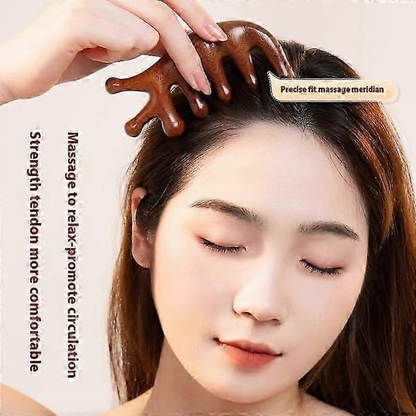 Multifunktionel Massagekam til Hovedbundslindring, Ergonomisk Design, Holdbart Materiale, Ideel til Afslapning og Stresslindring