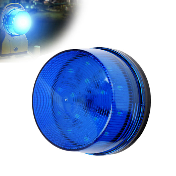 12V Blue LED Strobe Beacon Emergency Alarm Warning Signal Flashing Light without Sound