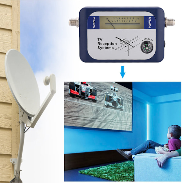 Mini Finder Digital Antenn för Markbunden TV Signalstyrkemätare Detektor