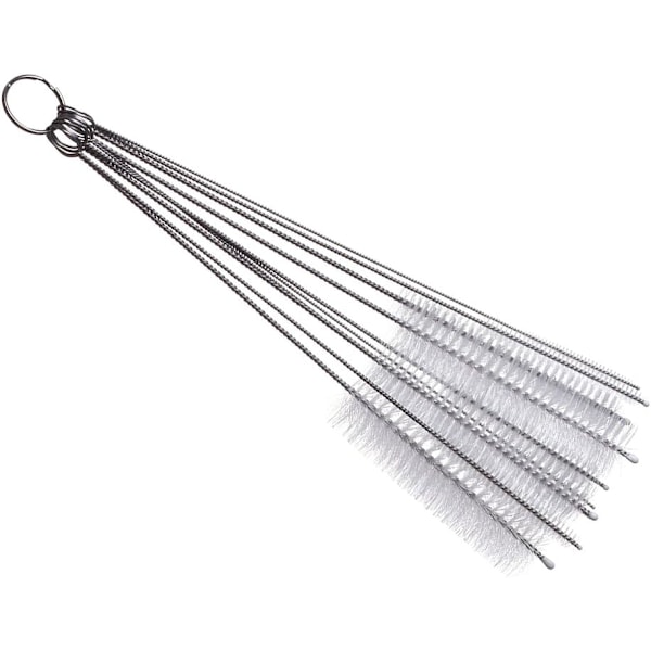 Flexibla rörborstar, nylonpiprensare, för sorterade storlekar av sugrör, airbrushes, sprutpistoler, tatueringar, små munstycken, set om 10 delar