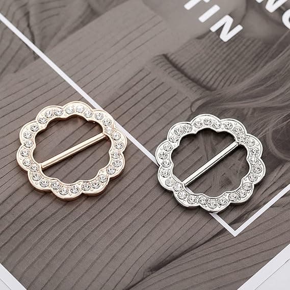 Skjerfringer Spenne, 2 deler Cubic Zirconia Spenne Silkeskjerf Rin