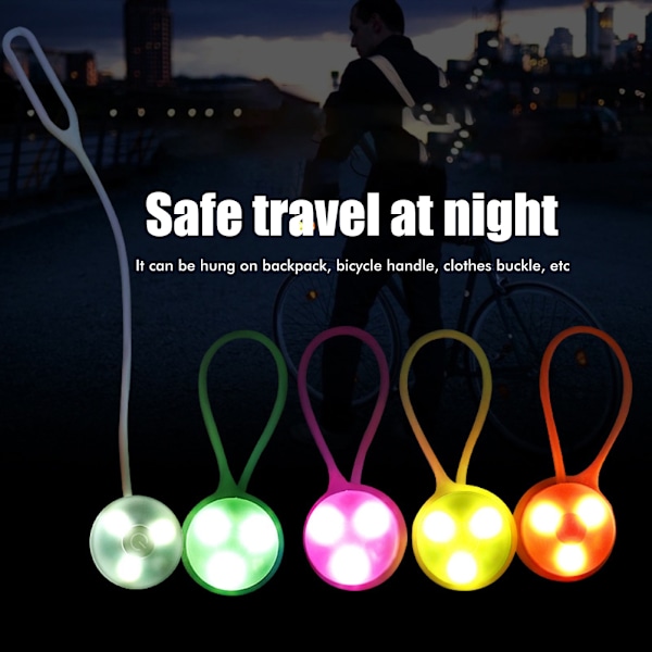 2Pcs LED Lights with Silicone Strap Night Cycling Safety Flashlight for Backpack Bike Stroller