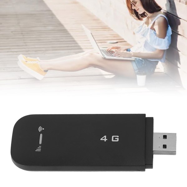 4G LTE USB Portabel WiFi Router Stödjer 10 Enheter WPA WPA2 WiFi Kryptering USB Portabel WiFi Hotspot med SIM-kortplats Svart