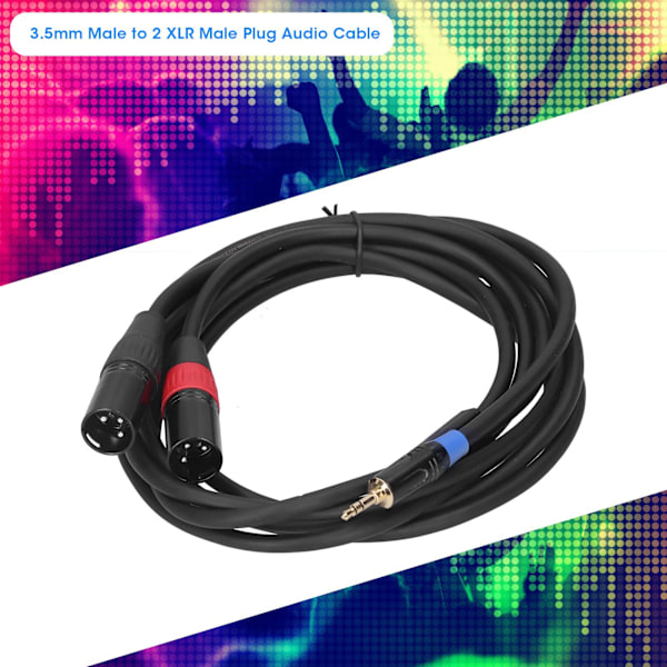 3,5 mm Stereo Hane till Dubbel 2 XLR Hane Kontakt Ljudkonverterare Adapter Kabel Sladd 3M