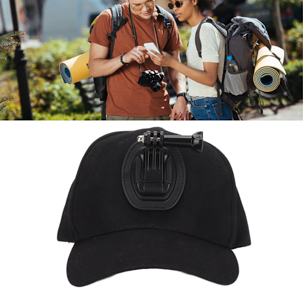 Sportkamera Hatt Hands Free Mjuk Lättviktig Svart Actionkamerahatt för Hero-serien