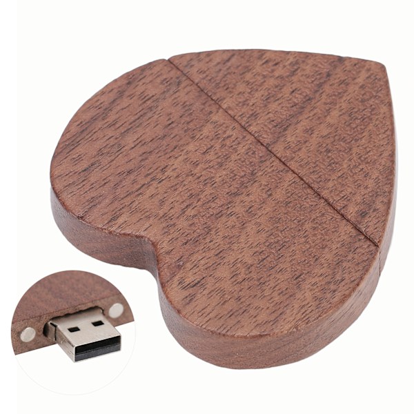 USB-minne Valnöt Hjärtformad för Windows OS X CM11052 (32GB)