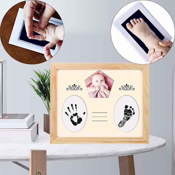 Elegant Baby Fotavtryck & Husdjurs Tassavtryck Kit, Bläckfri Ren Beröringsyta för Kladdfria, Långvariga Minnen, En Kvalitetsmaterial Minnessak för Bebis